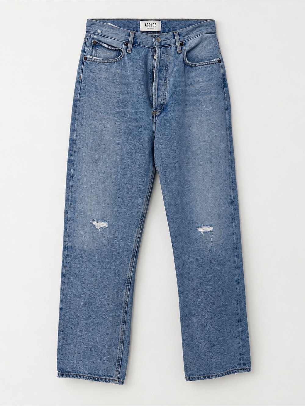 Agolde Medium Blue High-Rise Relaxed Straight Jeans